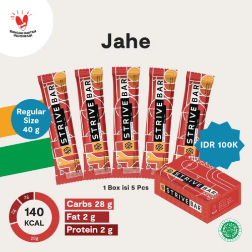 STRIVE Energy Bar - Full Bar - Jahe - 1 BOX isi 5